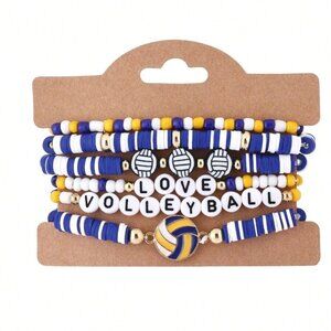 Love Volleyball Bracelet Set (Consists of 6 Bracelets)